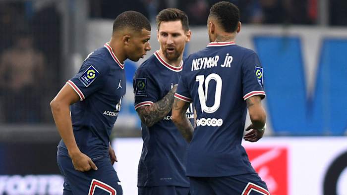 PSG's Kylian Mbappé, Lionel Messi and Neymar